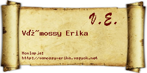 Vámossy Erika névjegykártya